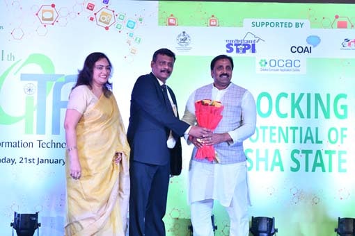 Welcoming Priyadarshi Mishra, MLA, Bhubaneswar(North) at 11th OITF 2019