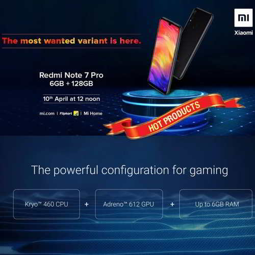 Redmi Note 7 Pro 6GB RAM, 128GB Storage Variant to Go on Sale in India on Today: Here is the Price & Specifications Details