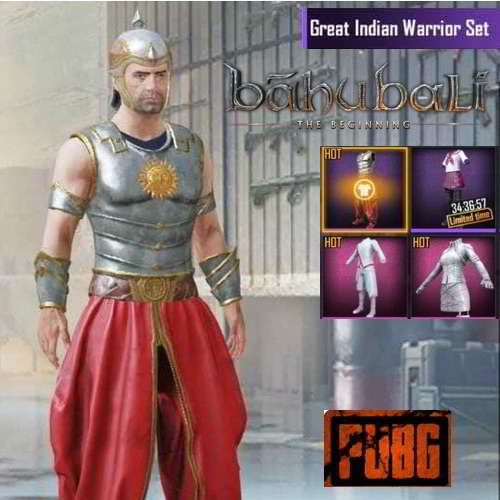 PUBG Mobile is launched with a Baahubali-Inspired 'Great Indian Warrior' Outfit : For Limited Time Available with Discount