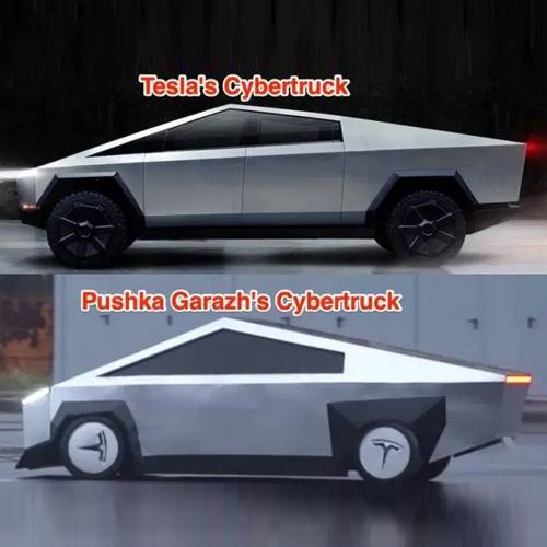 Russian Youtubers create a copy of Teslaâ€™s cybertruck